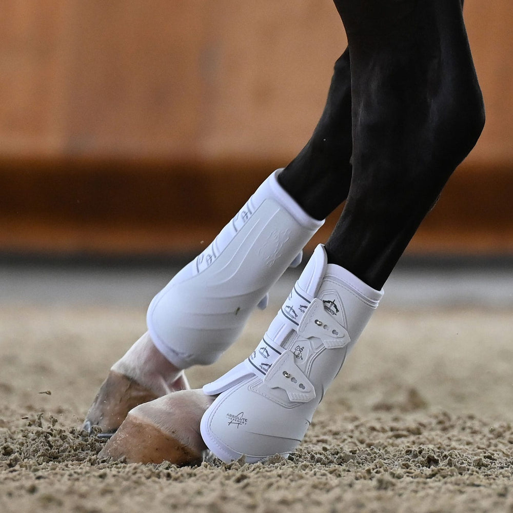 【中古・未使用品】VEREDUS ベルダス Piaffe Evo Dressage Boots 後肢 プロテクター M ホワイト 乗馬 馬術 Veredus-Dressage-Elastic-Hind-