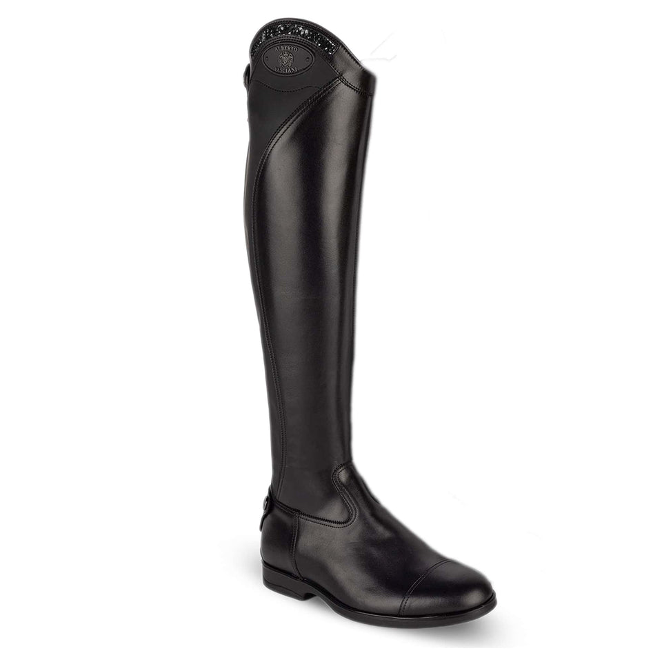 Alberto Fasciani Loreto Black Glitter Riding Boots - Black