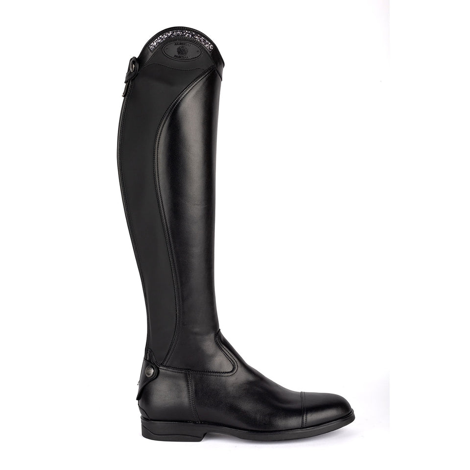 Alberto Fasciani Loreto Silver Glitter Riding Boots - Black