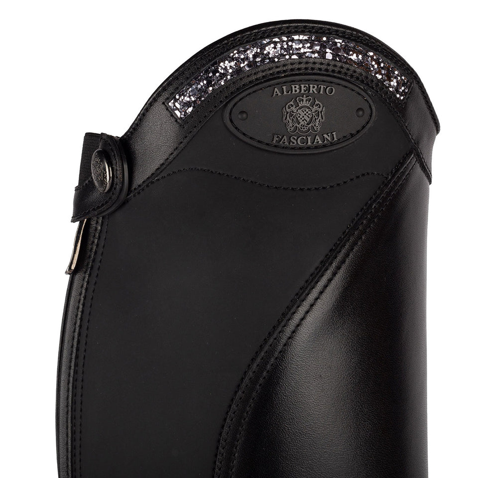 Alberto Fasciani Loreto Silver Glitter Riding Boots - Black