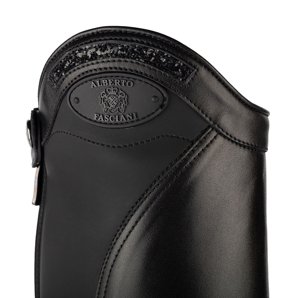 Alberto Fasciani Loreto Black Glitter Riding Boots - Black