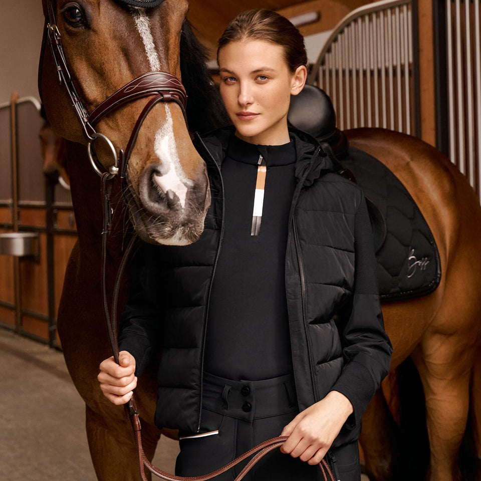 BOSS Equestrian Jessy Puffer Hybrid Jacket - Black
