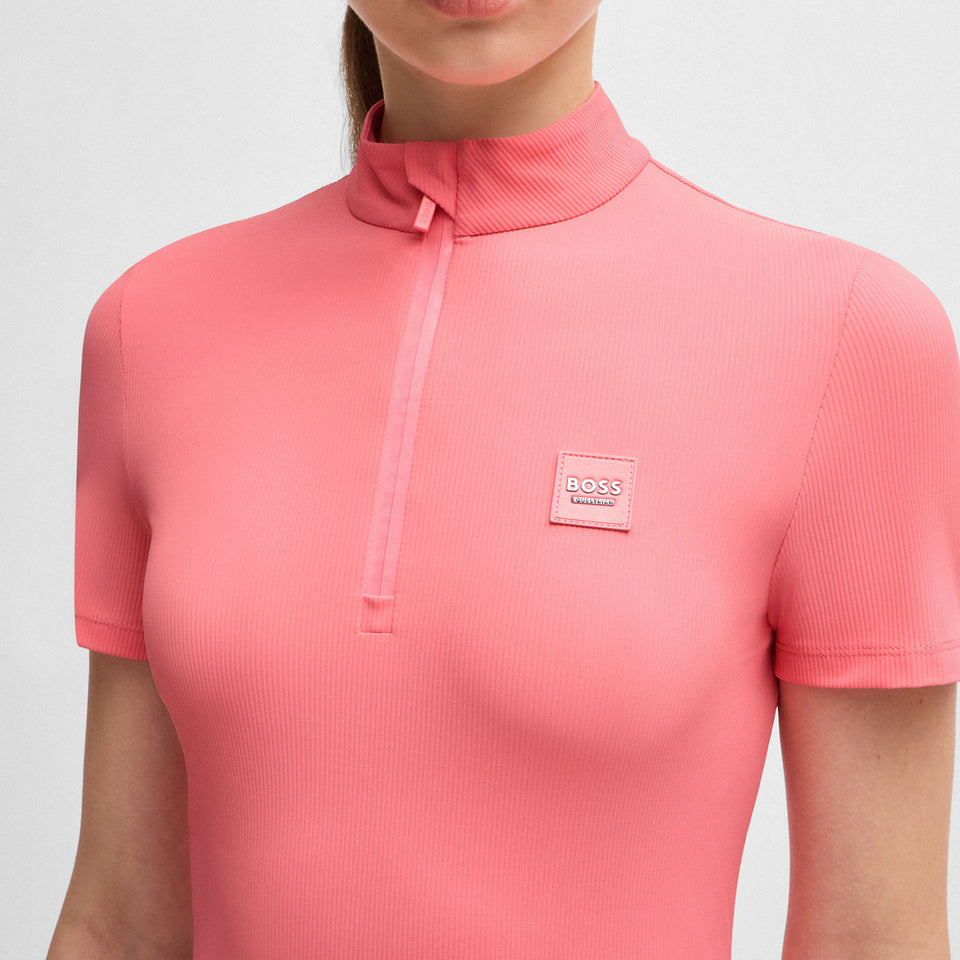 BOSS Equestrian Maira Stripes Training Top - Pink
