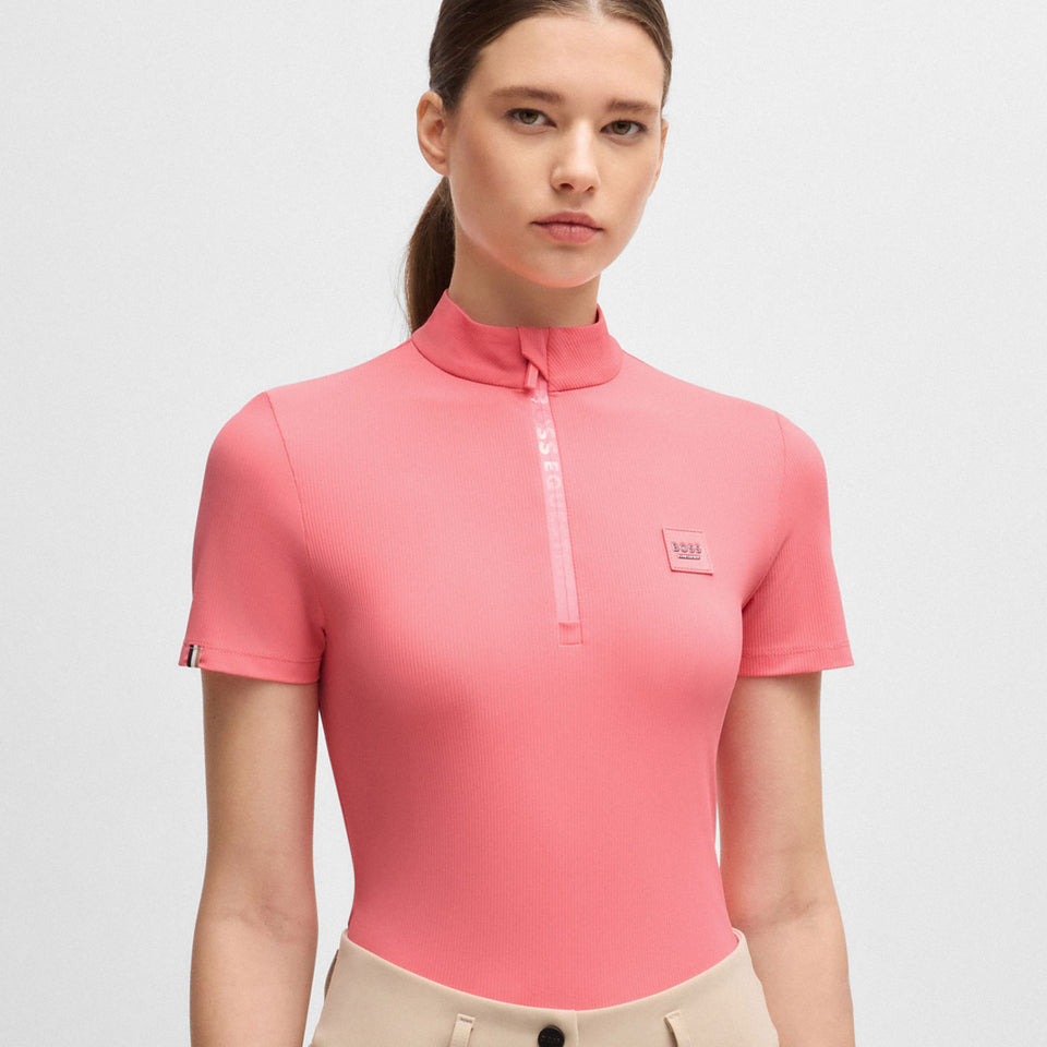 BOSS Equestrian Maira Stripes Training Top - Pink