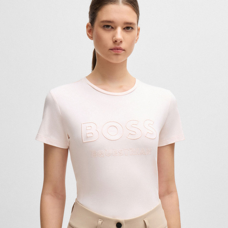 BOSS Equestrian Maya Logo T-Shirt - Pearl