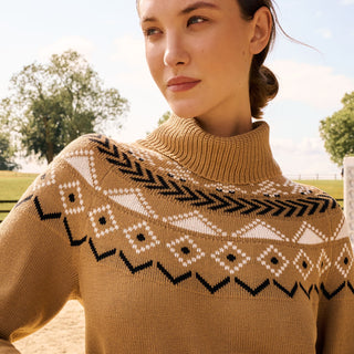 BOSS Equestrian Anuk Knitted Jumper Norway - Camel