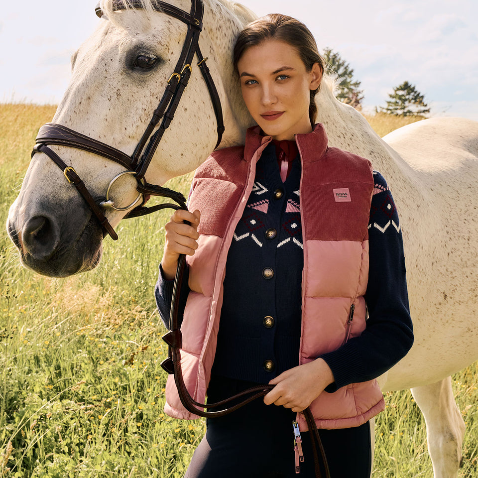 BOSS Equestrian Viola Cord Puffer Gilet - Rose Haze