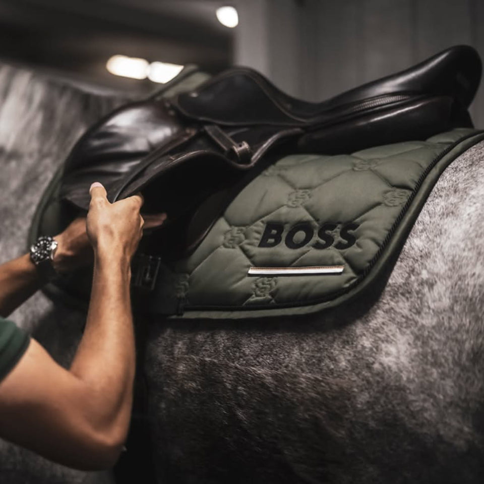 BOSS Equestrian Cheltenham Tape Jumping Saddle Cloth - Pine Grove