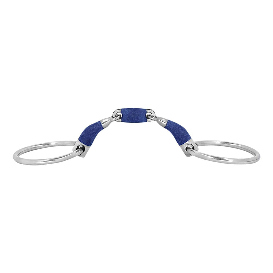Bombers Blue Elliptical Loose Ring Snaffle