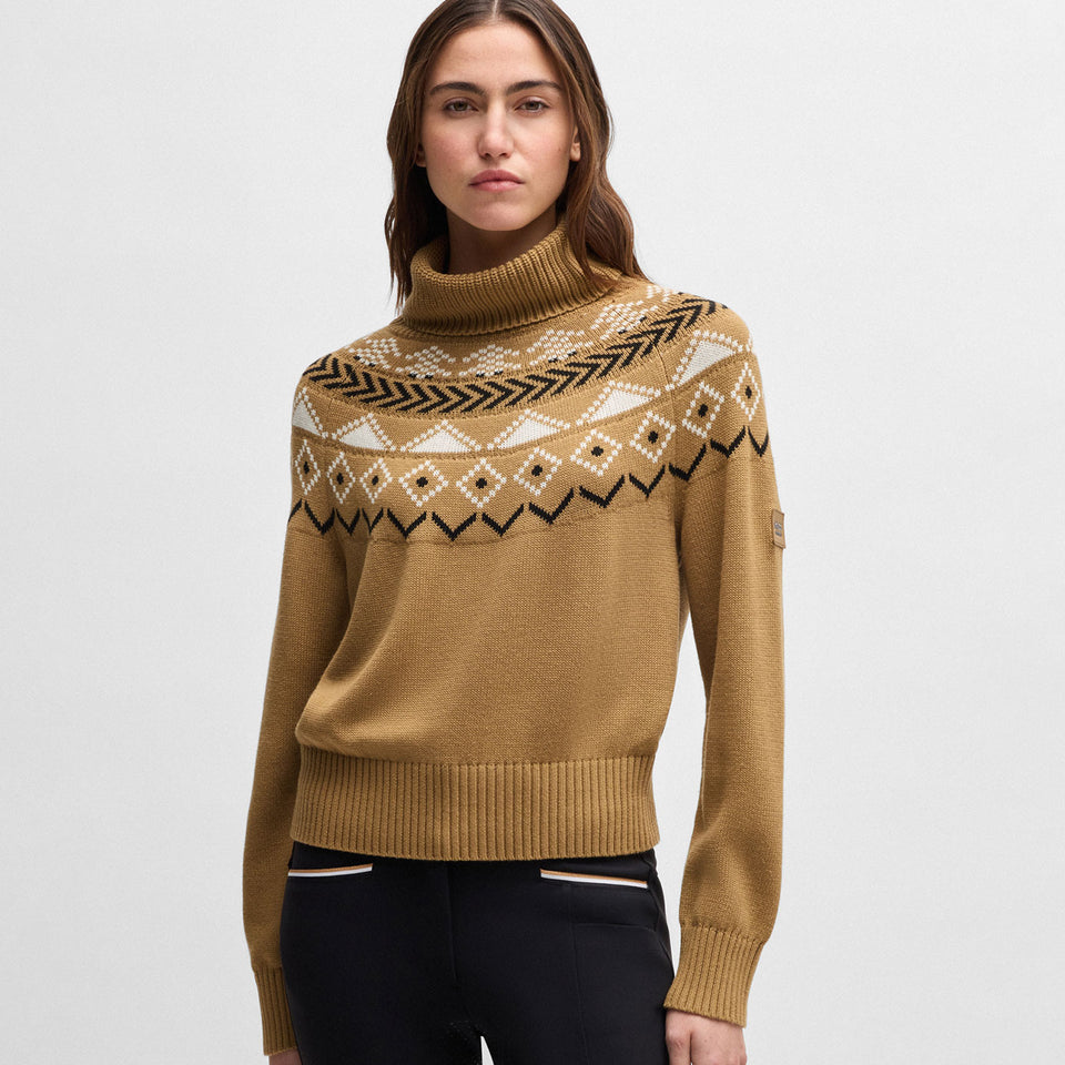BOSS Equestrian Anuk Knitted Jumper Norway - Camel
