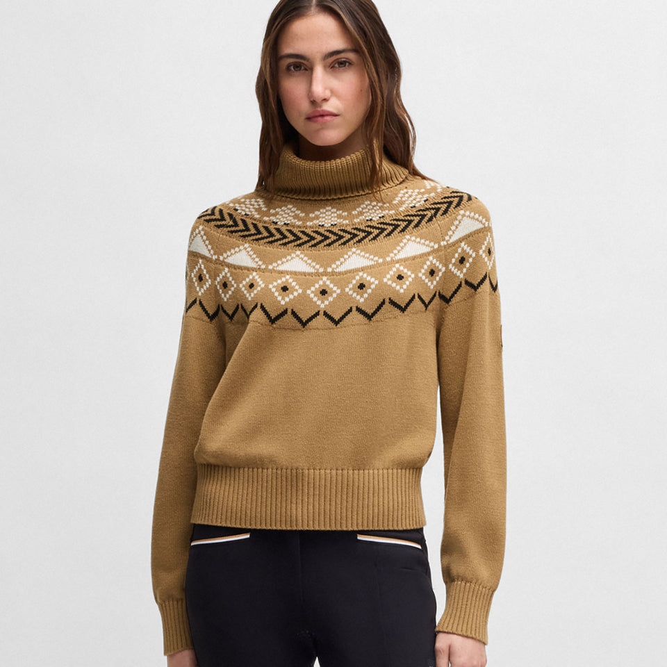 BOSS Equestrian Anuk Knitted Jumper Norway - Camel