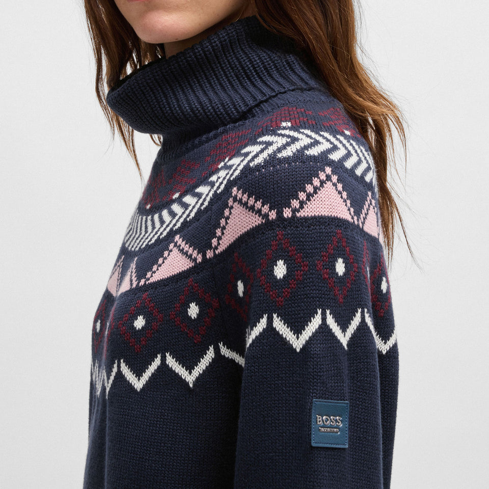 BOSS Equestrian Anuk Knitted Jumper Norway - Sky Captain