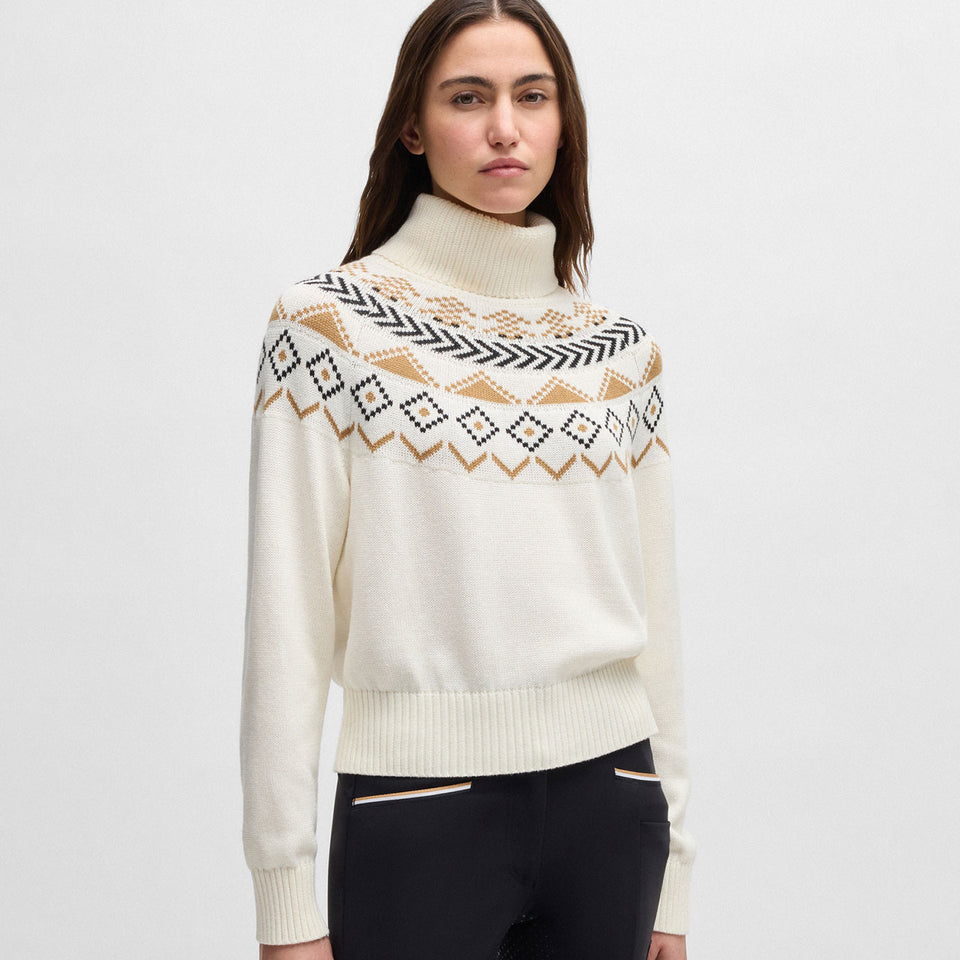 BOSS Equestrian Anuk Knitted Jumper Norway - Soft Cream