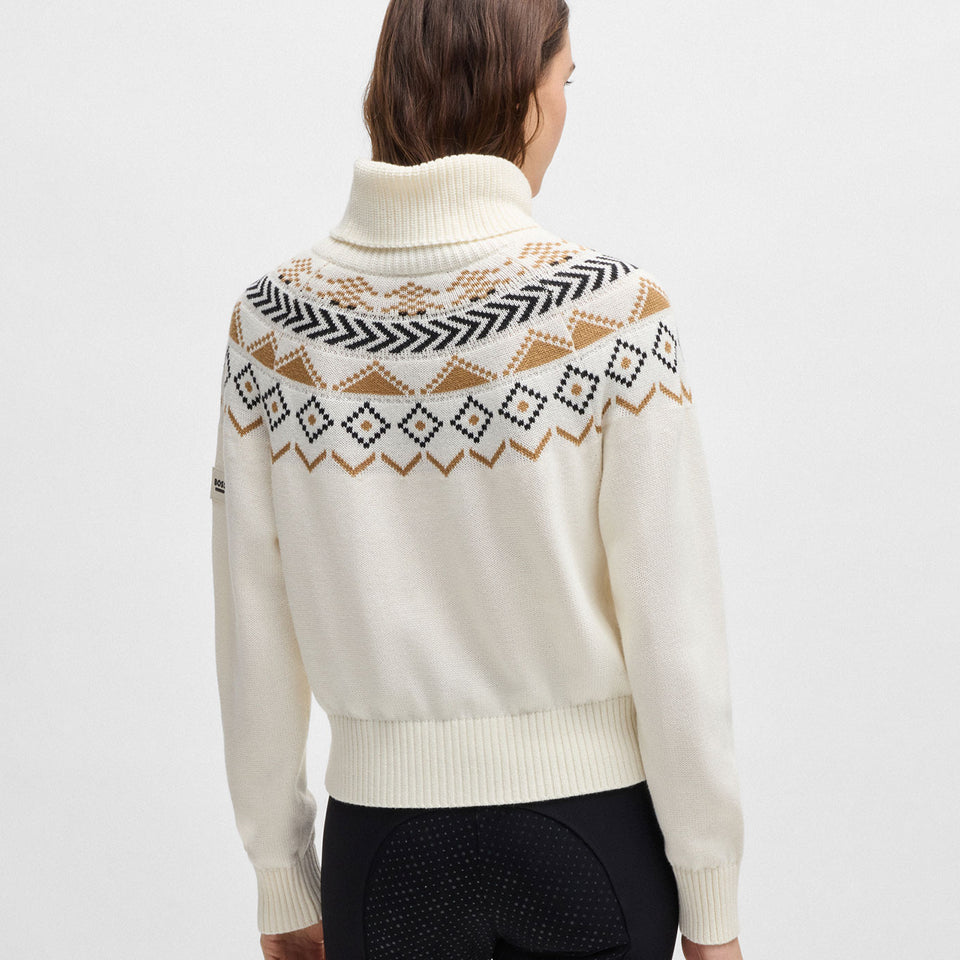 BOSS Equestrian Anuk Knitted Jumper Norway - Soft Cream