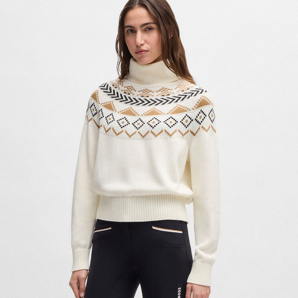 BOSS Equestrian Anuk Knitted Jumper Norway - Soft Cream