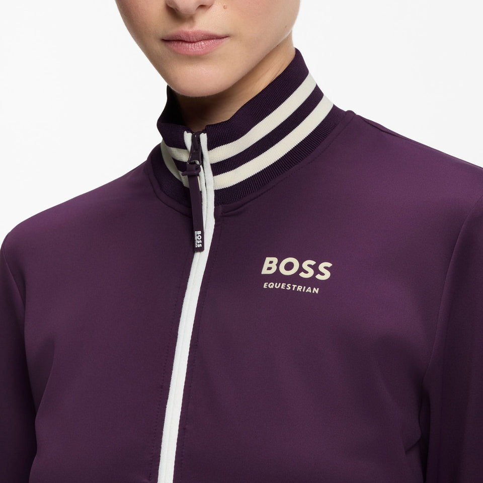 BOSS Equestrian Ava Zip-Up Sweater - Deep Purple
