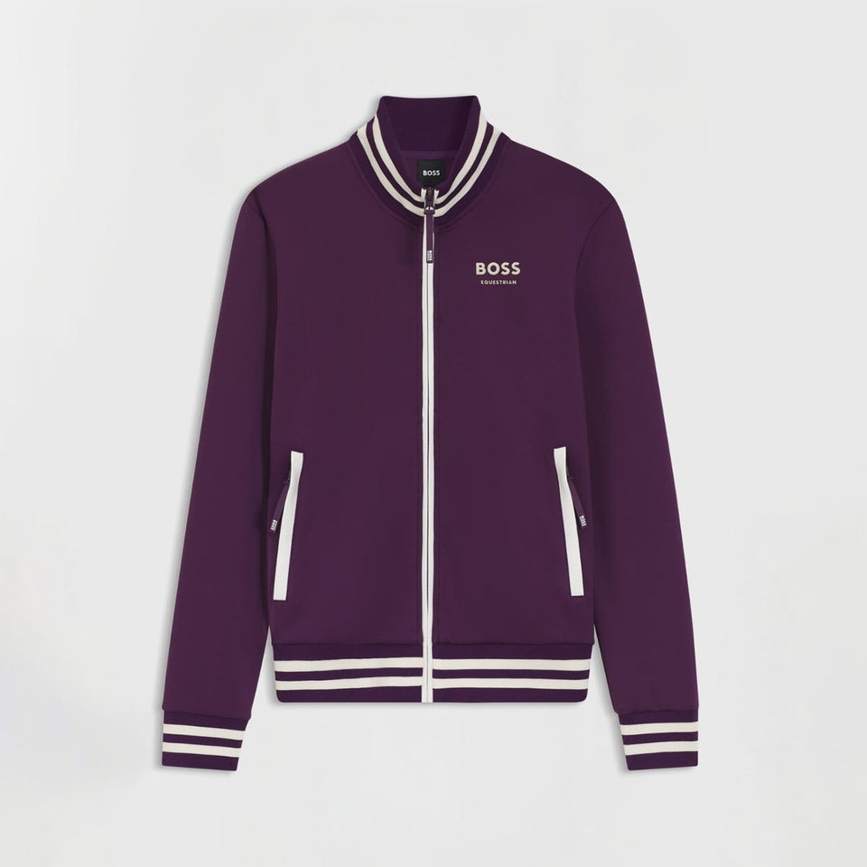 BOSS Equestrian Ava Zip-Up Sweater - Deep Purple