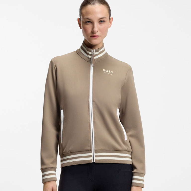 BOSS Equestrian Ava Zip-Up Sweater - Walnut