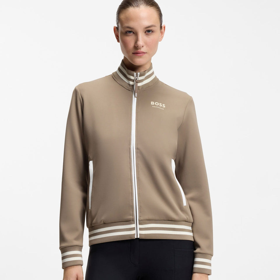 BOSS Equestrian Ava Zip-Up Sweater - Walnut