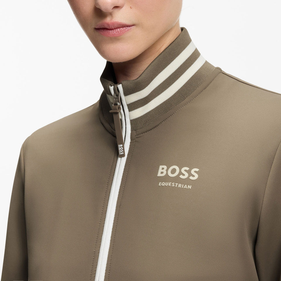 BOSS Equestrian Ava Zip-Up Sweater - Walnut