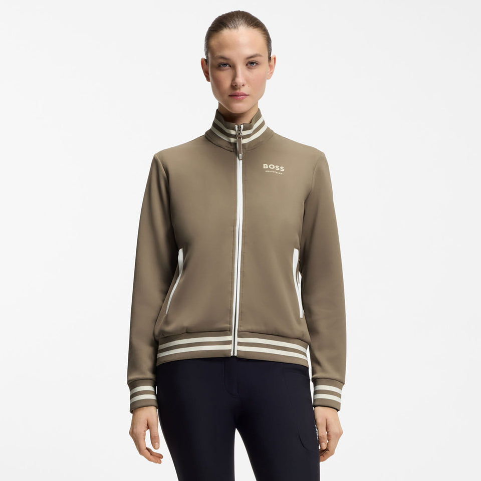BOSS Equestrian Ava Zip-Up Sweater - Walnut