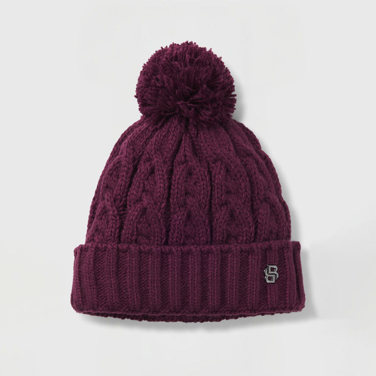 BOSS Equestrian Bella Beanie Bobble Hat - Deep Purple