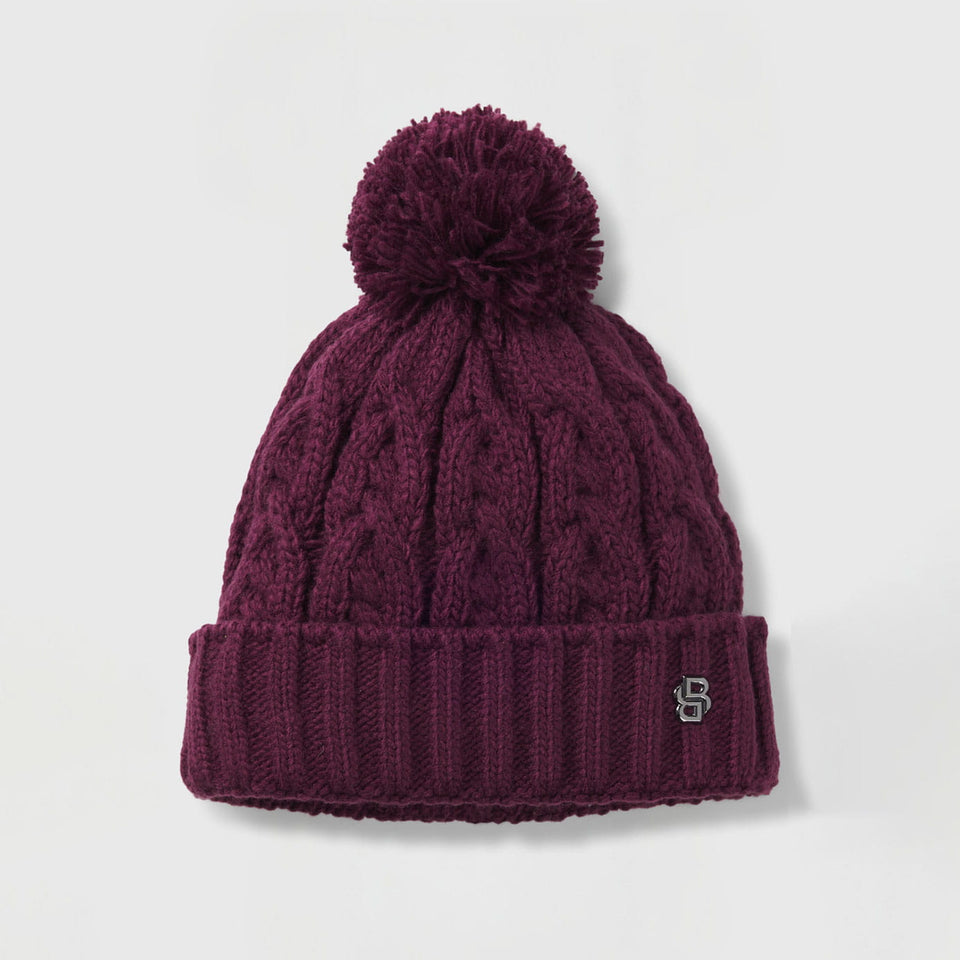BOSS Equestrian Bella Beanie Bobble Hat - Deep Purple