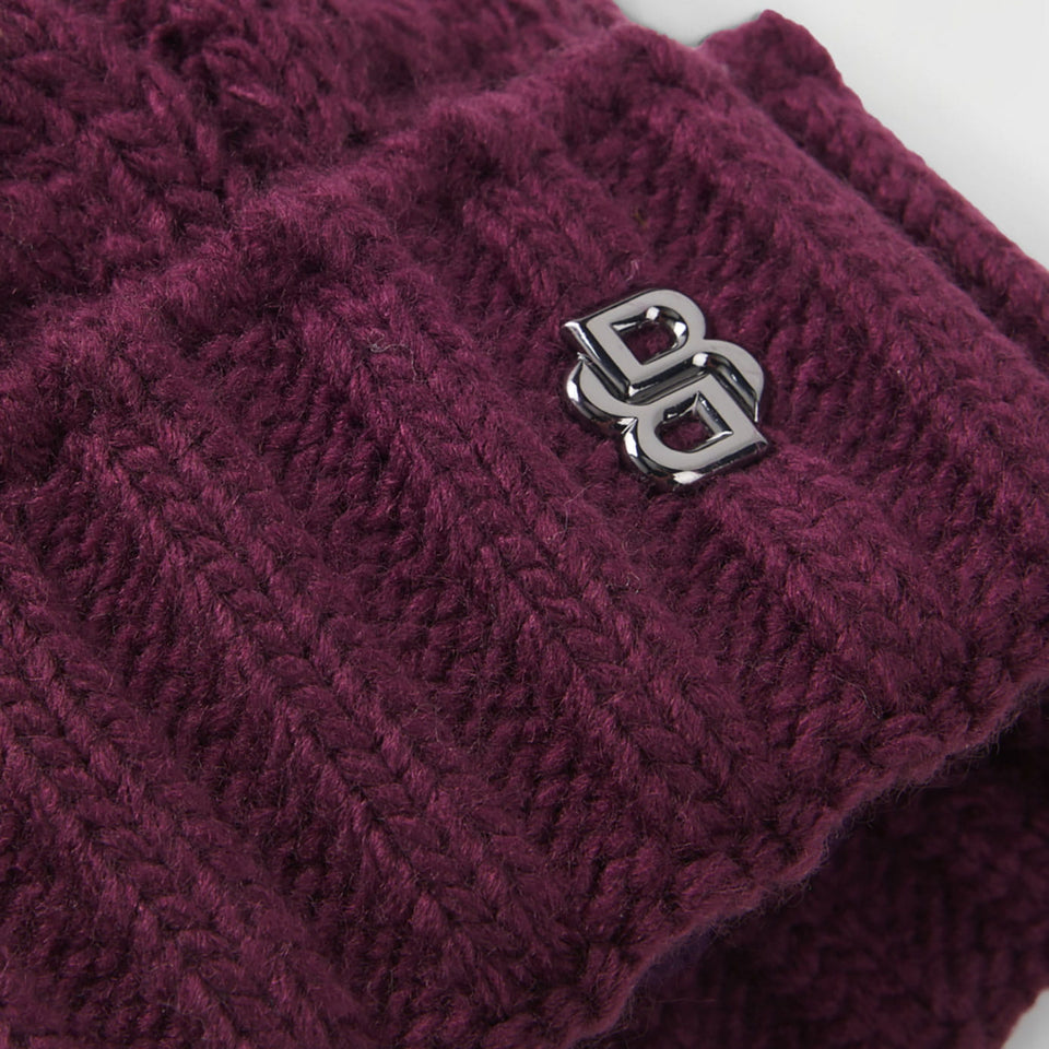 BOSS Equestrian Bella Beanie Bobble Hat - Deep Purple