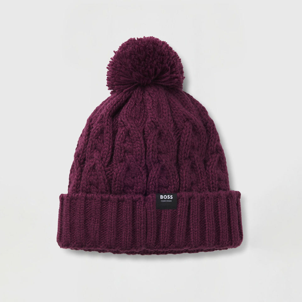 BOSS Equestrian Bella Beanie Bobble Hat - Deep Purple