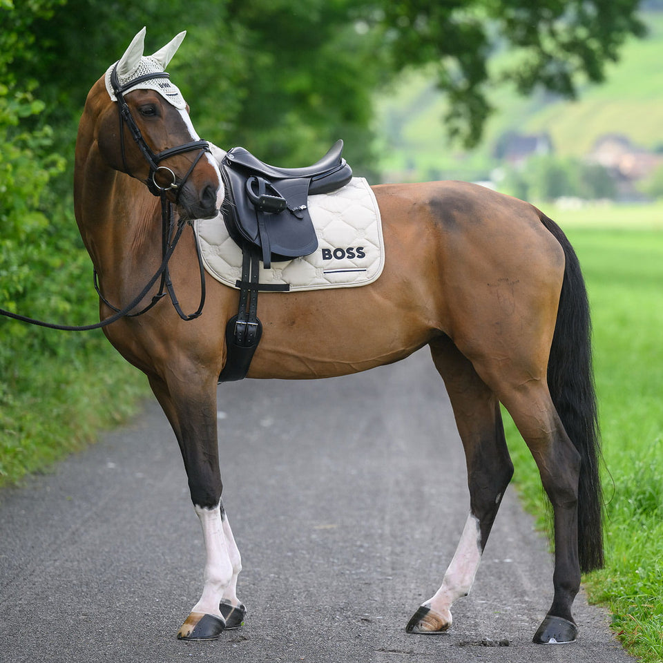 BOSS Equestrian Cambridge Tape Dressage Saddle Cloth - Pumice