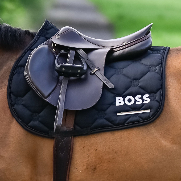 BOSS Equestrian Cheltenham Tape Jumping Saddle Cloth - Black
