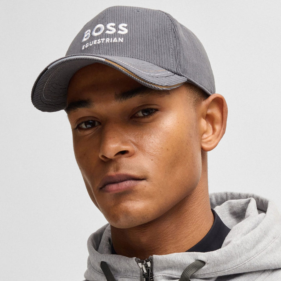 BOSS Equestrian Cord Classic Cap - Grey