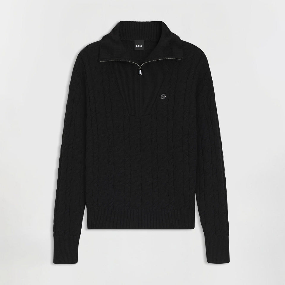 BOSS Equestrian Ella Zip Knitted Jumper - Black