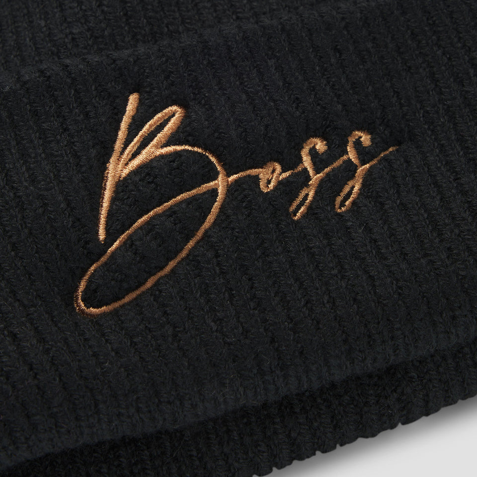BOSS Equestrian High Cuff Beanie Hat - Black