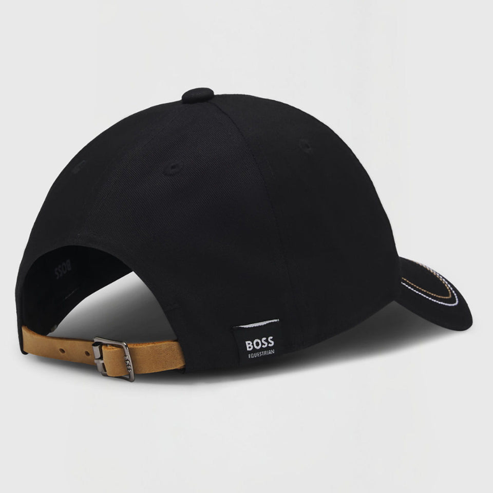 BOSS Equestrian Leather BB Logo Cap - Black