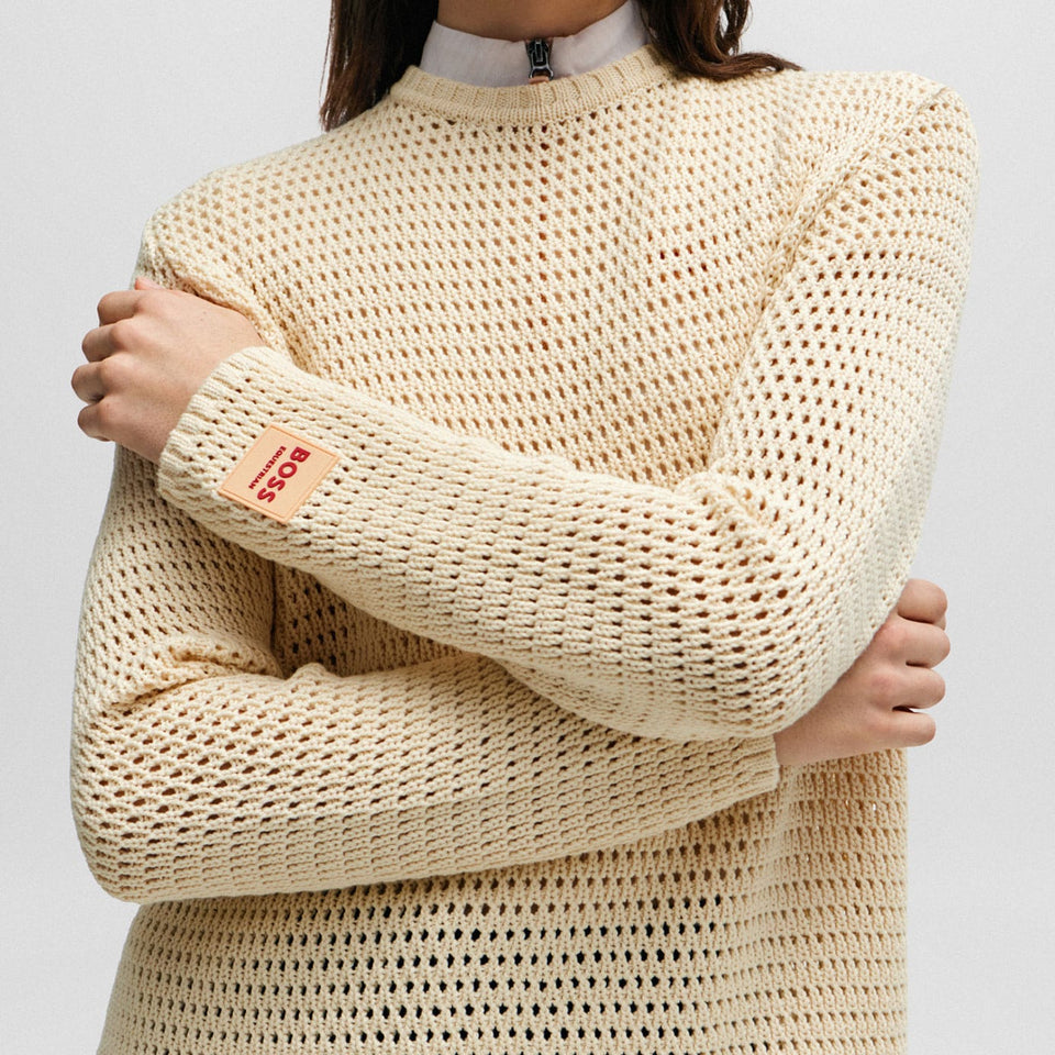 BOSS Equestrian Malin Knitted Jumper - Stone