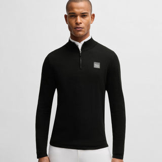 BOSS Equestrian Men's Rouven Half Zip Knitted Jumper - Black