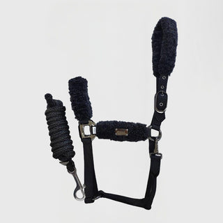BOSS Equestrian Santiago Headcollar and Panama Lead Rope Set - Black/Black