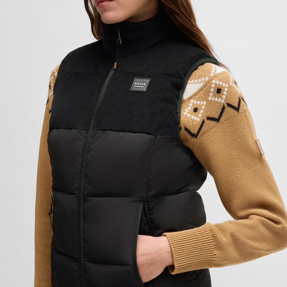 BOSS Equestrian Viola Cord Puffer Gilet - Black