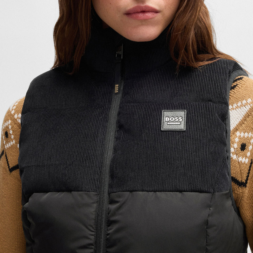 BOSS Equestrian Viola Cord Puffer Gilet - Black