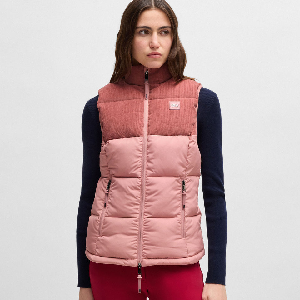 BOSS Equestrian Viola Cord Puffer Gilet - Rose Haze