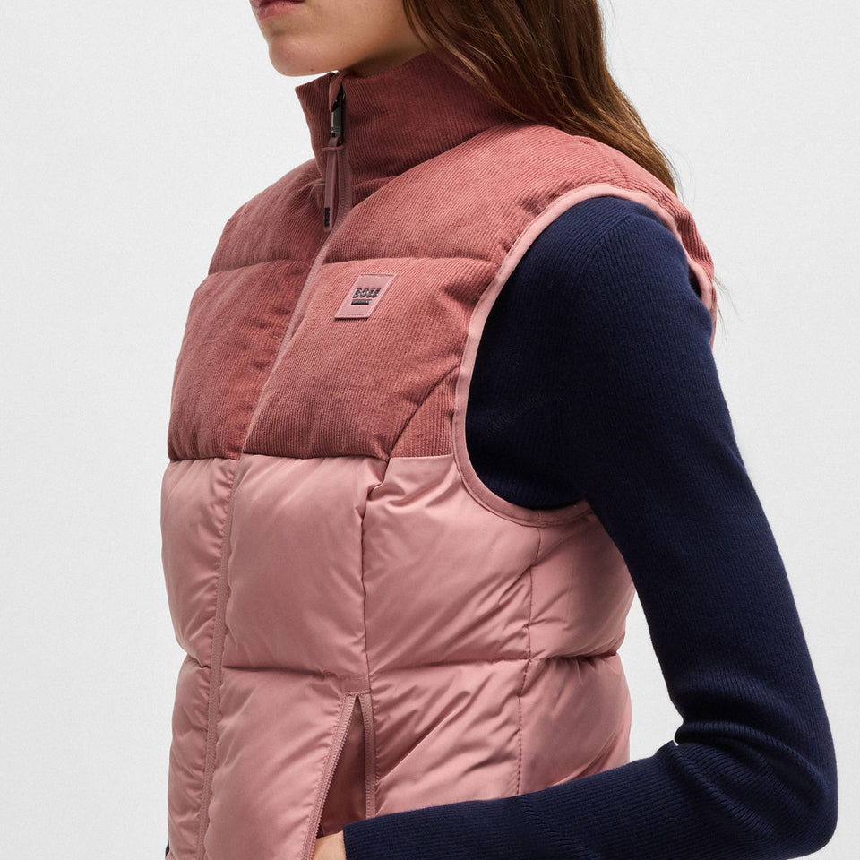 BOSS Equestrian Viola Cord Puffer Gilet - Rose Haze
