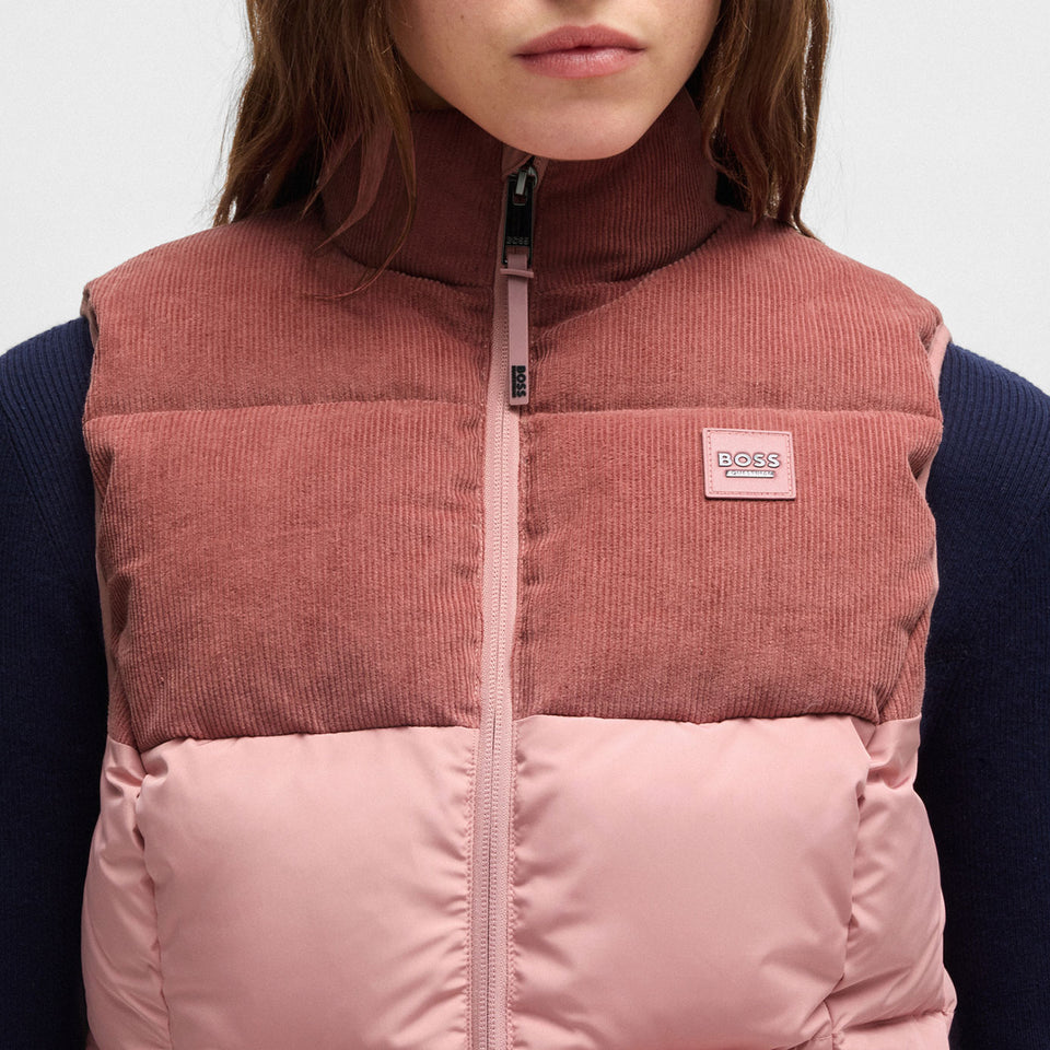 BOSS Equestrian Viola Cord Puffer Gilet - Rose Haze