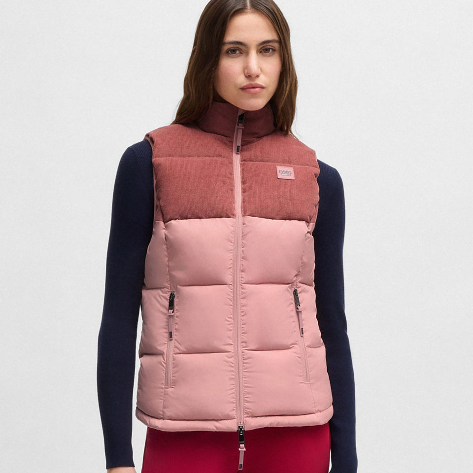 BOSS Equestrian Viola Cord Puffer Gilet - Rose Haze