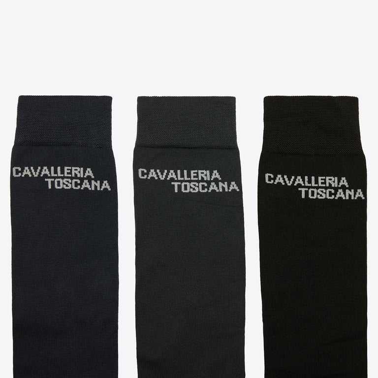 Cavalleria Toscana Jacquard Logo Socks - Pack of 3