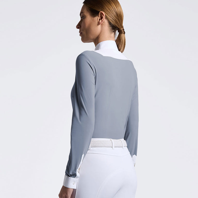 Cavalleria Toscana American Long Sleeve Show Shirt - Windward Blue