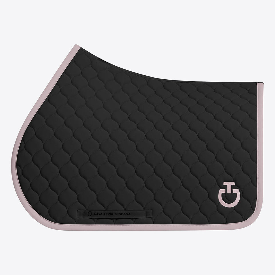 Cavalleria Toscana Circular Quilted Jumping Saddle Cloth - Black/Violet Ice