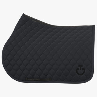 Cavalleria Toscana Circular Quilted Jumping Saddle Cloth - Charcoal Blue
