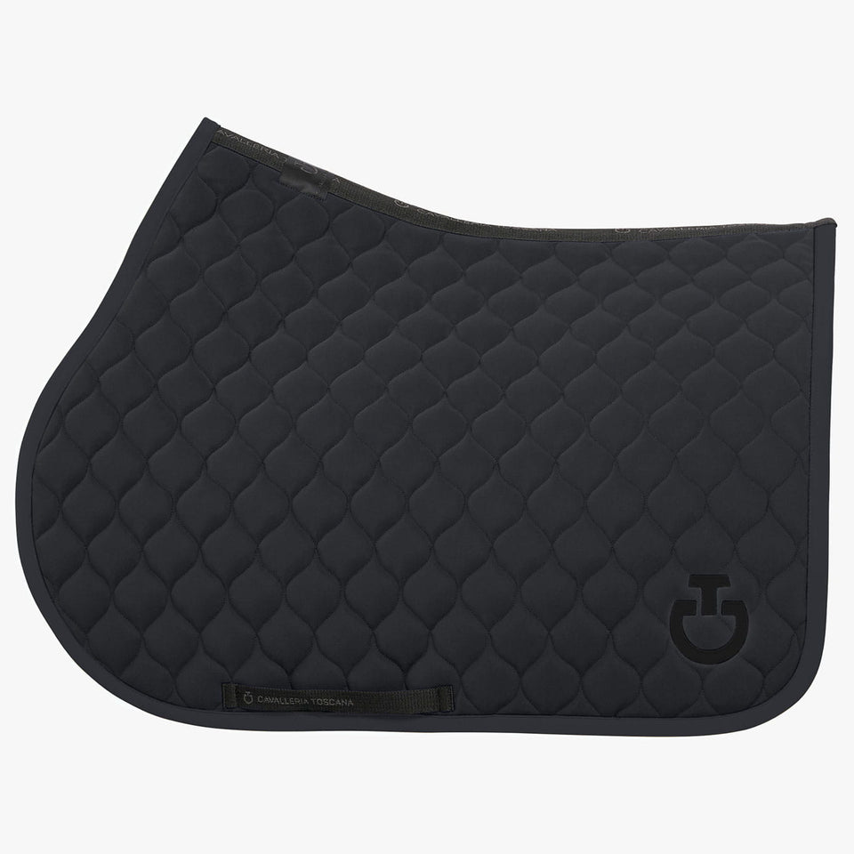 Cavalleria Toscana Circular Quilted Jumping Saddle Cloth - Charcoal Blue