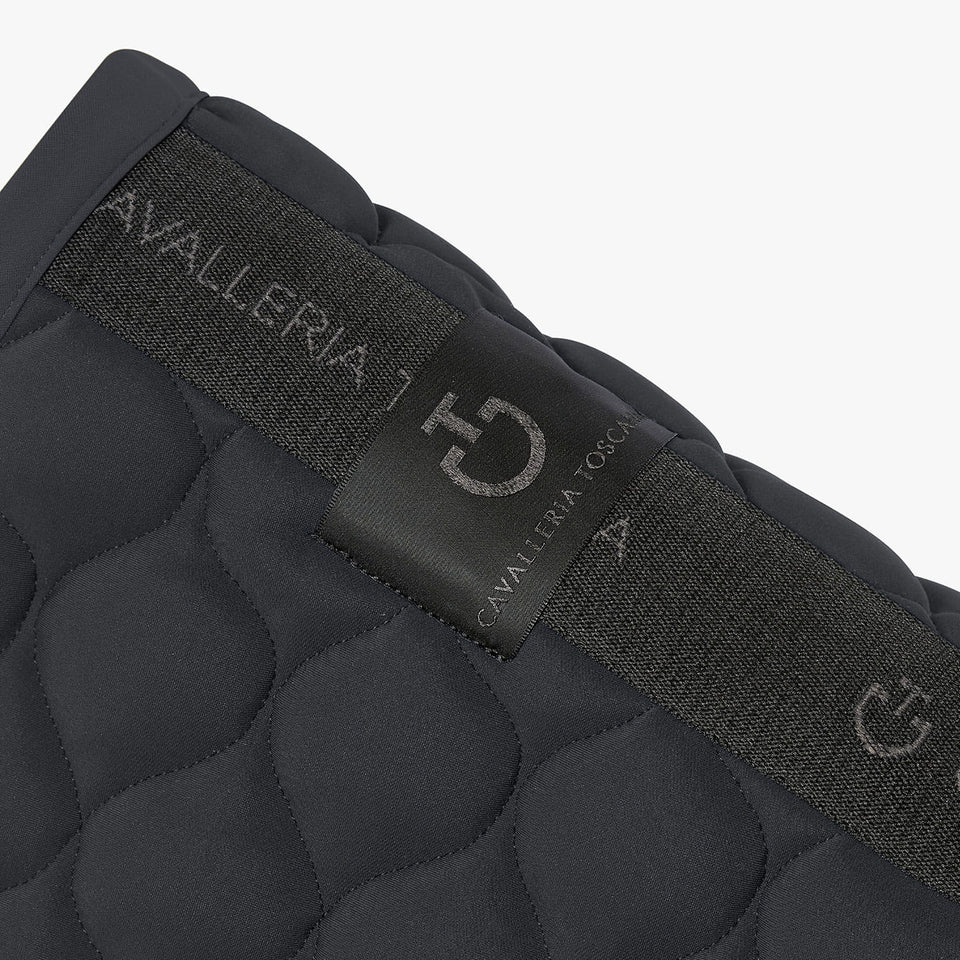 Cavalleria Toscana Circular Quilted Jumping Saddle Cloth - Charcoal Blue
